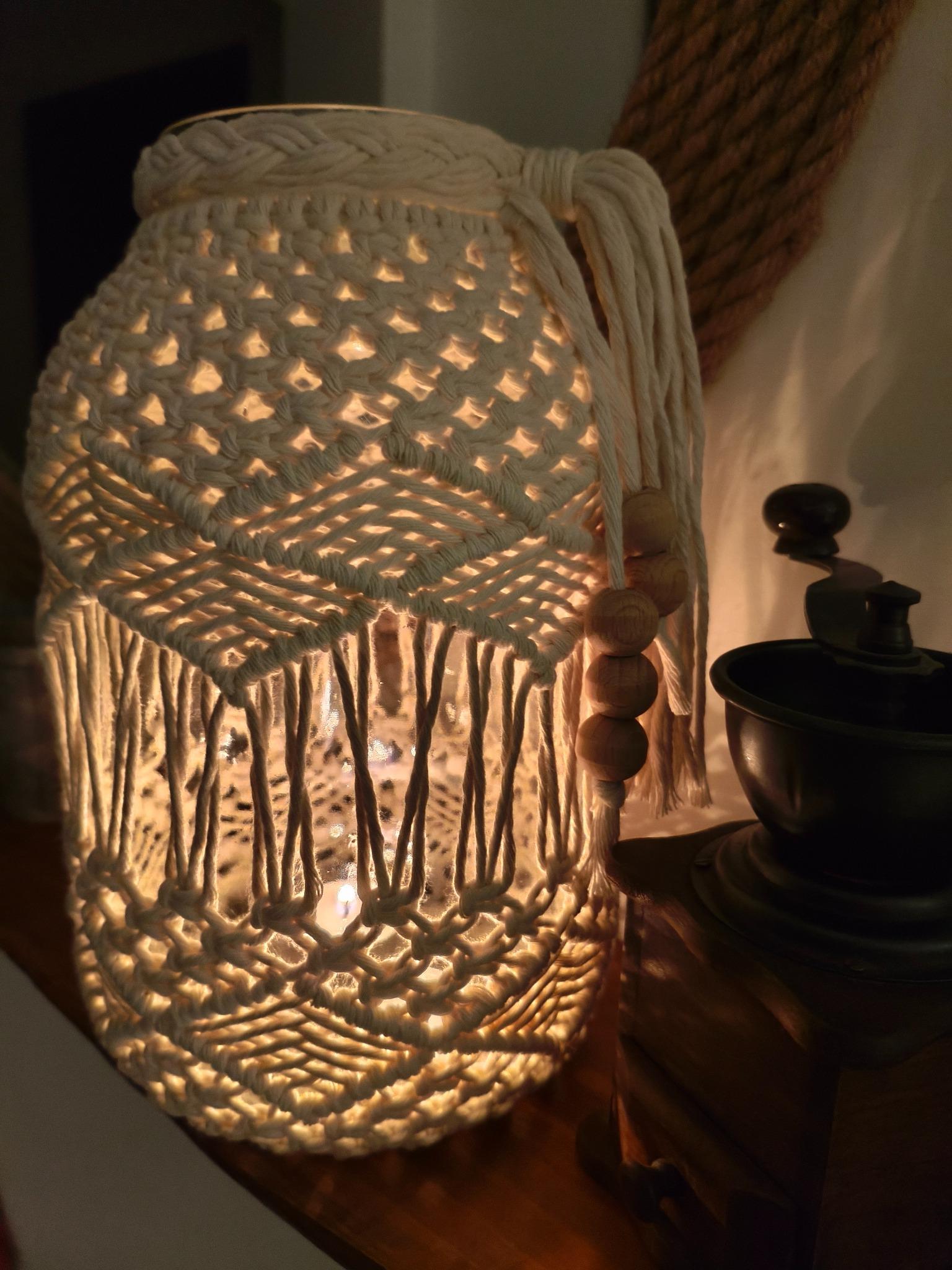 Lampion Boho VANILIA - DeasyArt – rękodzieło Boho, lampiony & dekoracje handmade