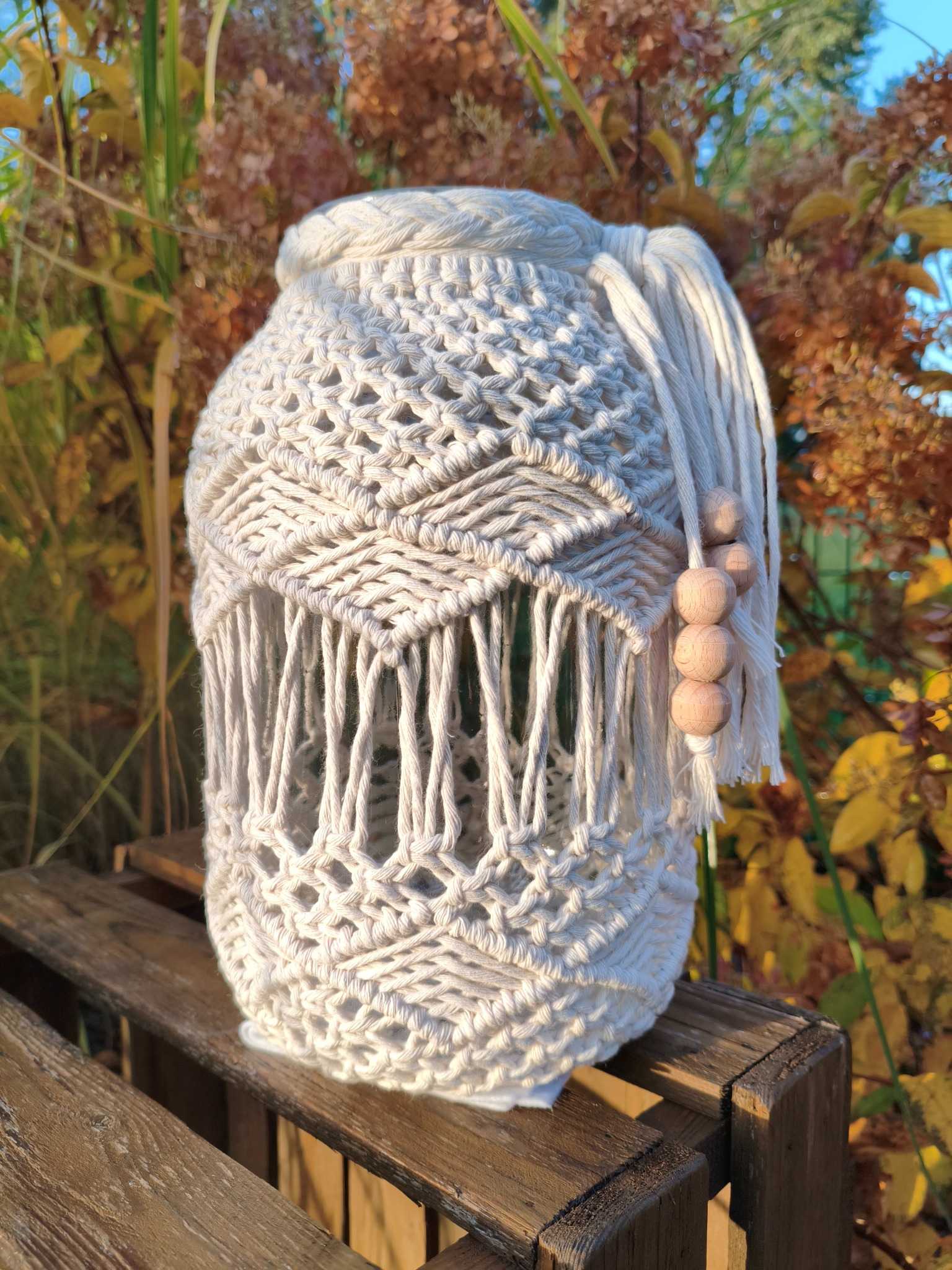 Lampion Boho VANILIA - DeasyArt – rękodzieło Boho, lampiony & dekoracje handmade