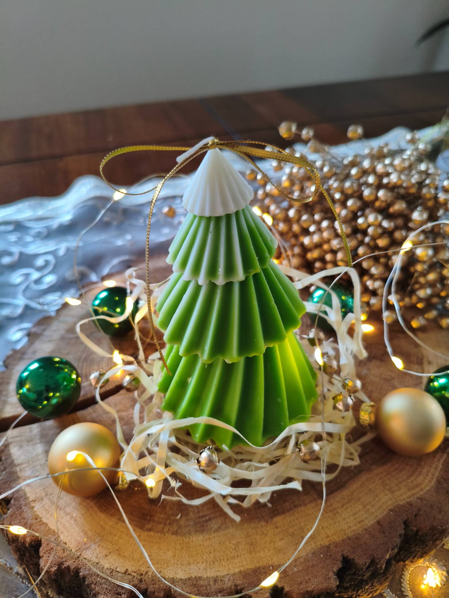 Świeca świąteczna sojowa CHOINKA ZIELONA  - DeasyArt – rękodzieło Boho, lampiony & dekoracje handmade
