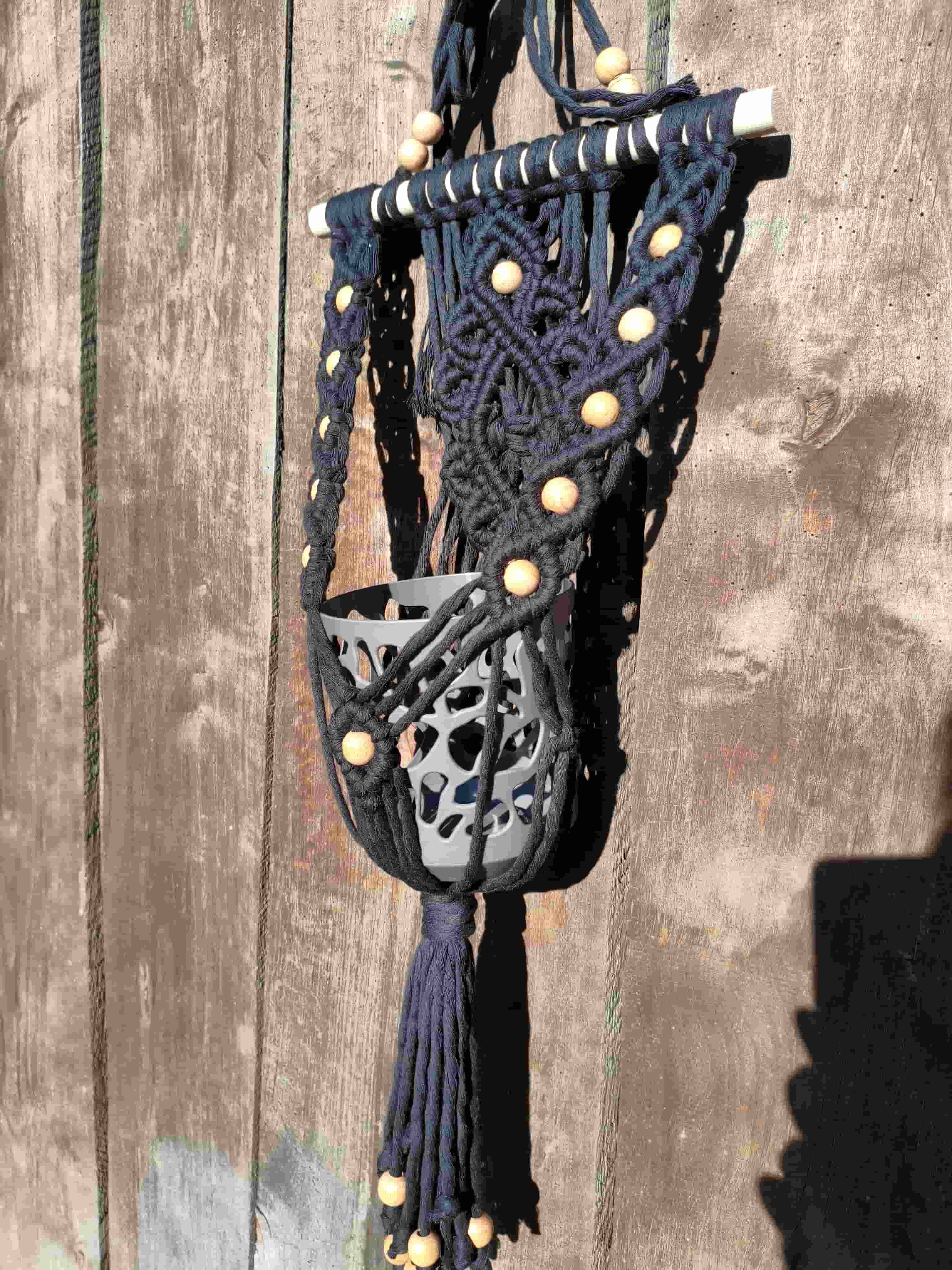 Kwietnik naścienny BLACK - DeasyArt – rękodzieło Boho, lampiony & dekoracje handmade