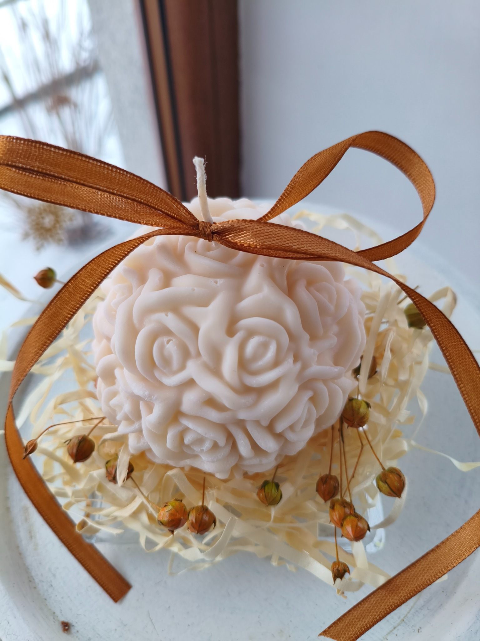 Naturalna świeca z wosku sojowego z aromatem białej czekolady z nutką pomarańczy  - DeasyArt – rękodzieło Boho, lampiony & dekoracje handmade