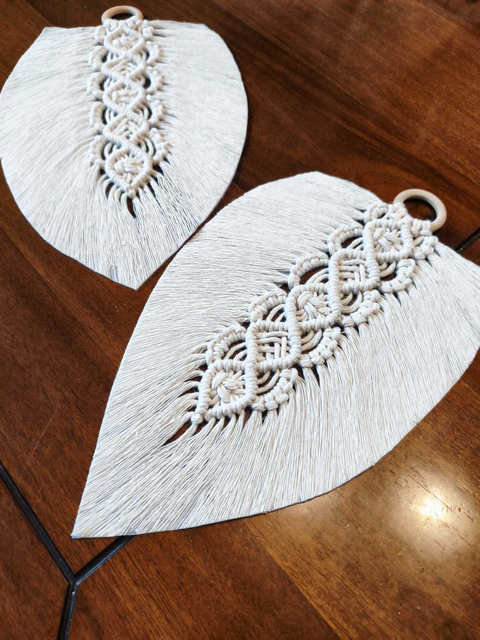 Makramowe LIŚCIE BOHO - DeasyArt – rękodzieło Boho, lampiony & dekoracje handmade