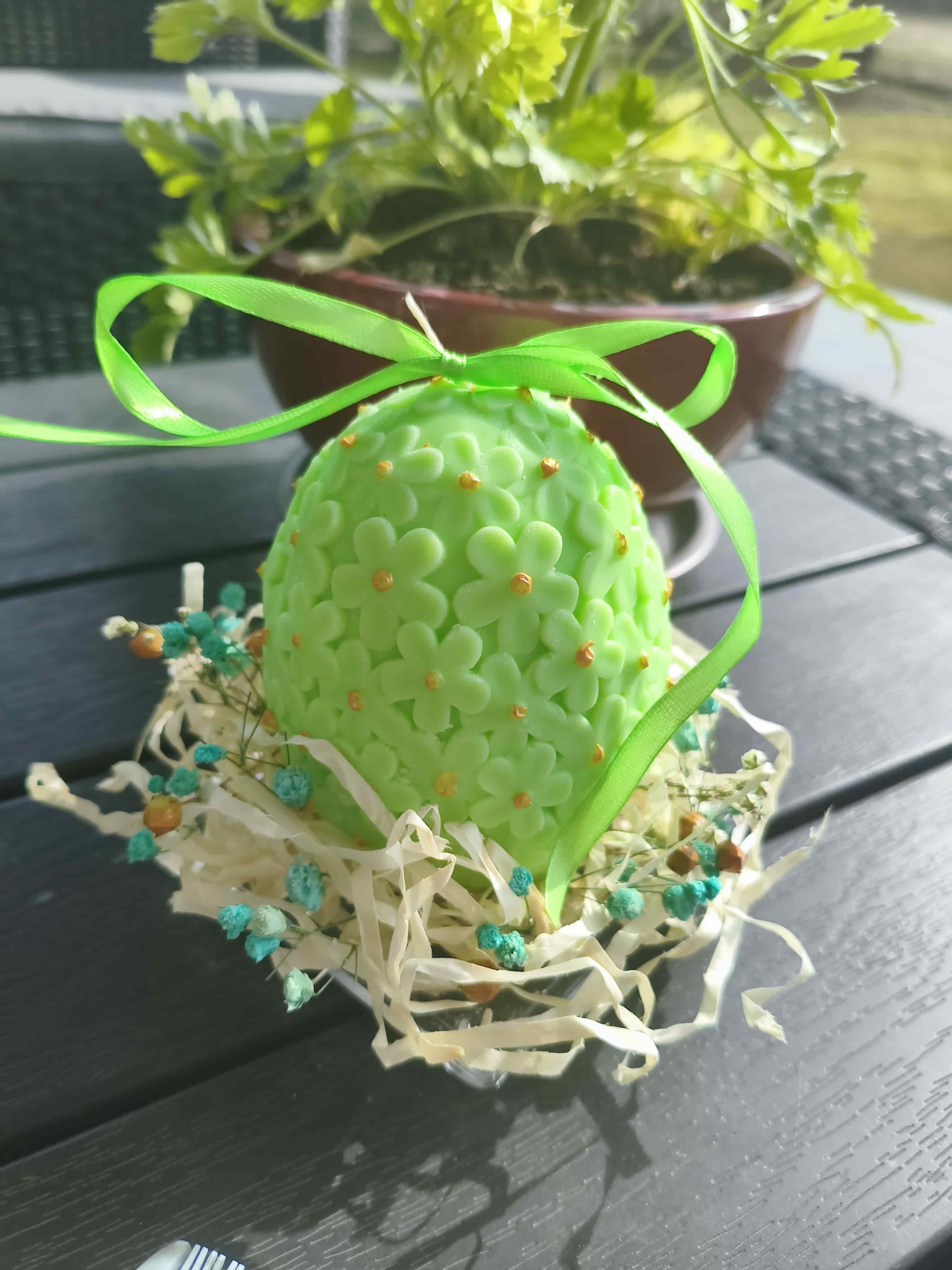 Wielkanocna świeca z wosku sojowego z aromatem czekolady - DeasyArt – rękodzieło Boho, lampiony & dekoracje handmade