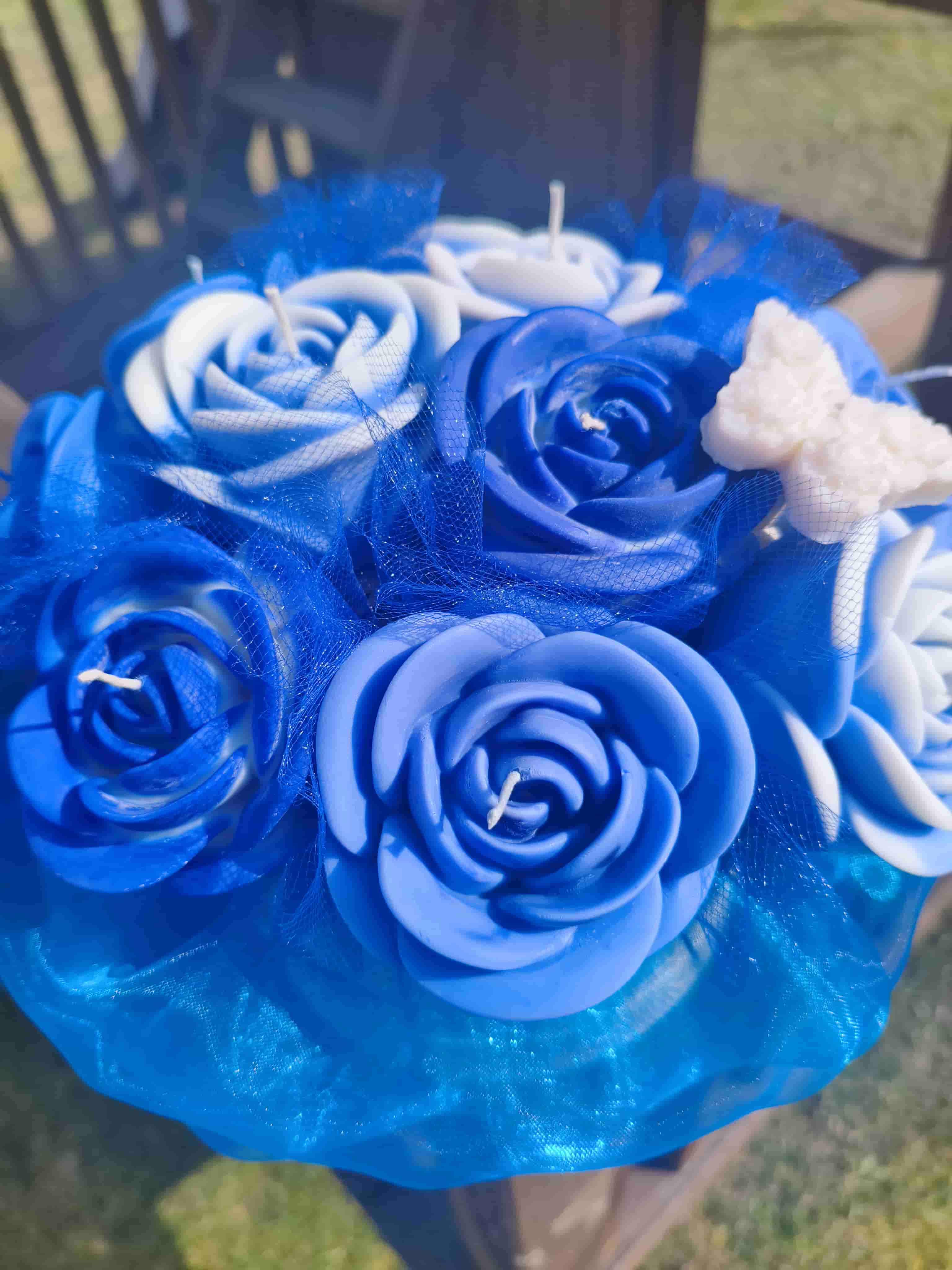 Duży box róż wykonany z naturalnych świec sojowych z aromatem - DeasyArt – rękodzieło Boho, lampiony & dekoracje handmade