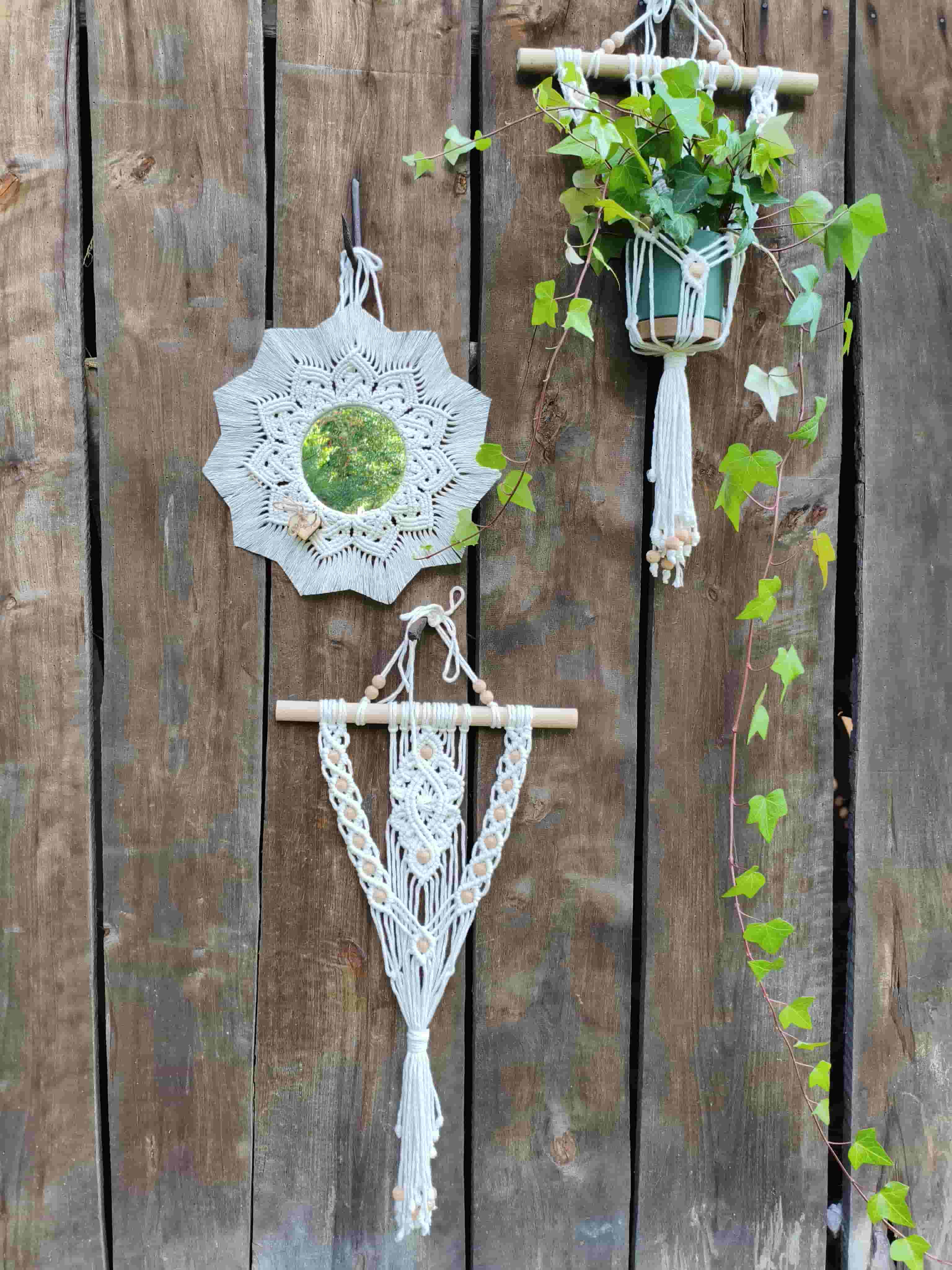 Kwietnik naścienny MOON - DeasyArt – rękodzieło Boho, lampiony & dekoracje handmade