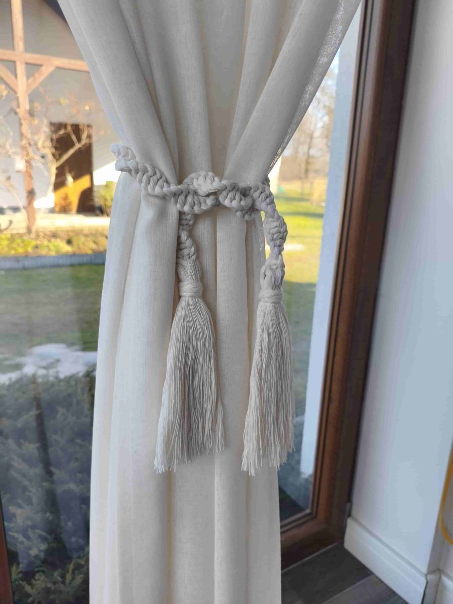 Dekoracyjny sznur do zasłon w stylu Boho - komplet - DeasyArt – rękodzieło Boho, lampiony & dekoracje handmade