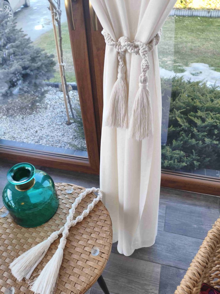 Dekoracyjny sznur do zasłon w stylu Boho - komplet - DeasyArt – rękodzieło Boho, lampiony & dekoracje handmade
