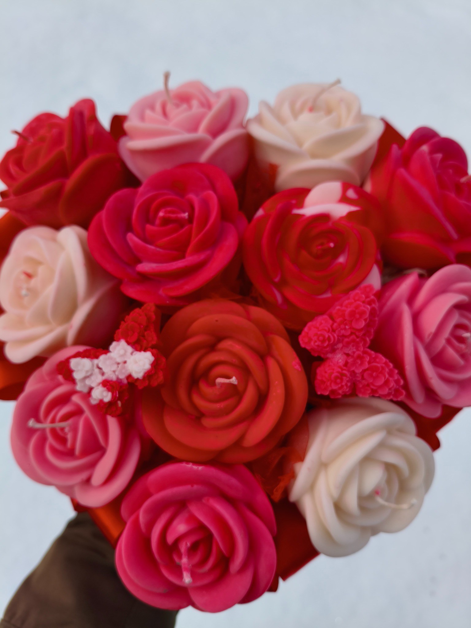 Candle Flower box XL wykonany z naturalnych świec sojowych z aromatem kwiatowym i nutką maliny - DeasyArt – rękodzieło Boho, lampiony & dekoracje handmade