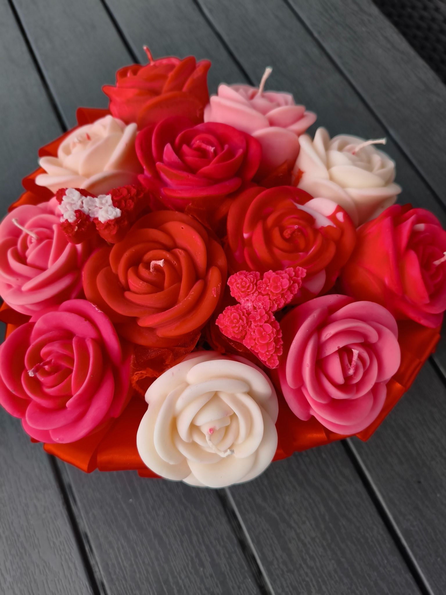 Candle Flower box XL wykonany z naturalnych świec sojowych z aromatem kwiatowym i nutką maliny - DeasyArt – rękodzieło Boho, lampiony & dekoracje handmade