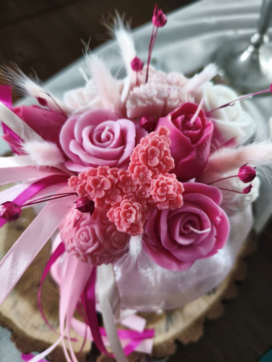 Upominek, podziękowanie - box kwiatowy wosku sojowego z aromatem - DeasyArt – rękodzieło Boho, lampiony & dekoracje handmade