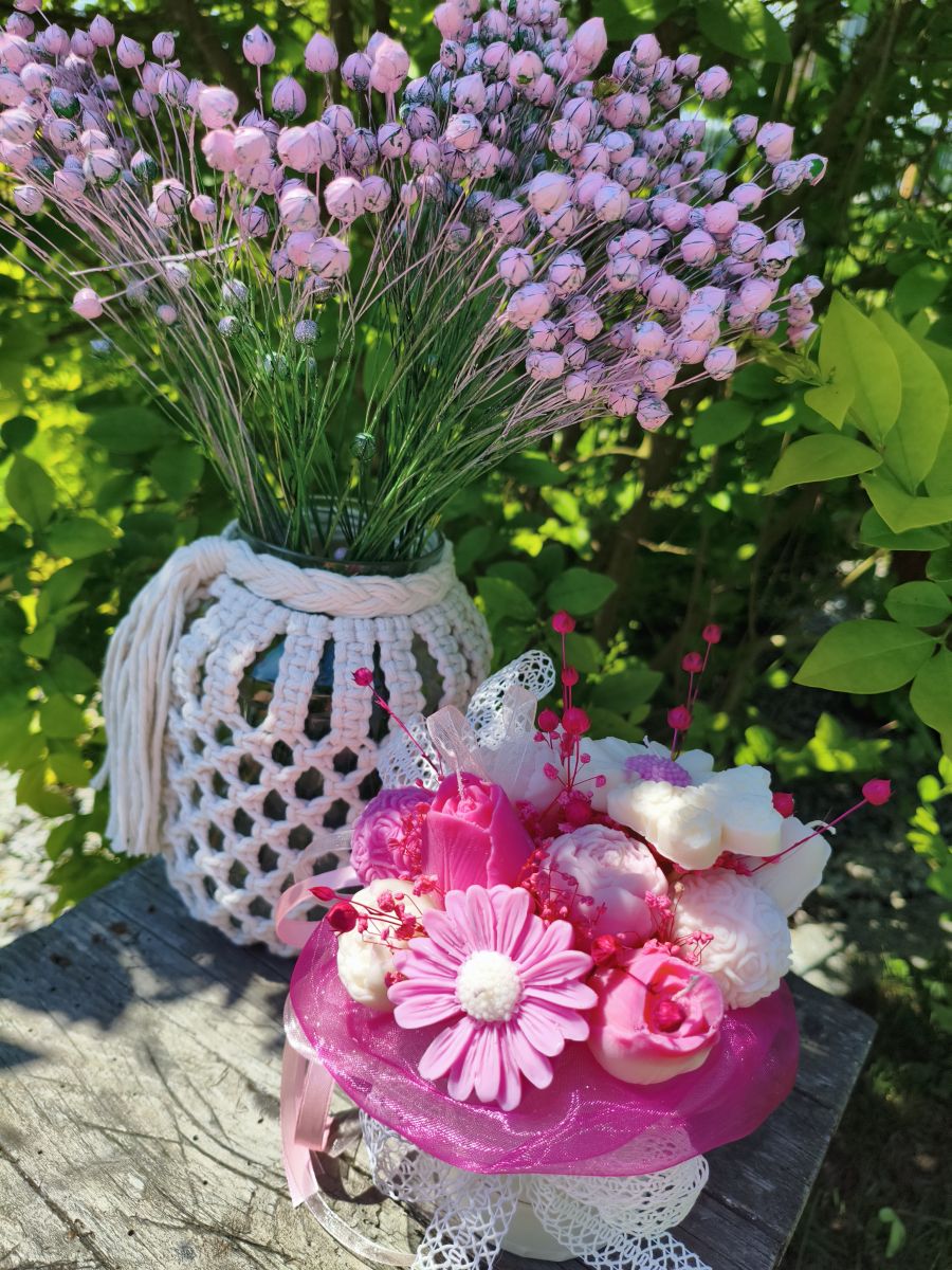 Różany Ogród z Nutą Maliny i Truskawki - wyjątkowy box świecowy z naturalnego wosku sojowego - DeasyArt – rękodzieło Boho, lampiony & dekoracje handmade