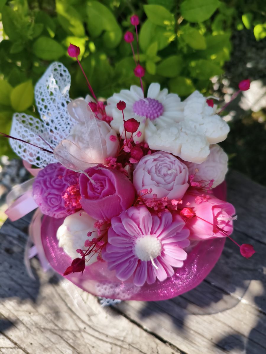 Różany Ogród z Nutą Maliny i Truskawki - wyjątkowy box świecowy z naturalnego wosku sojowego - DeasyArt – rękodzieło Boho, lampiony & dekoracje handmade