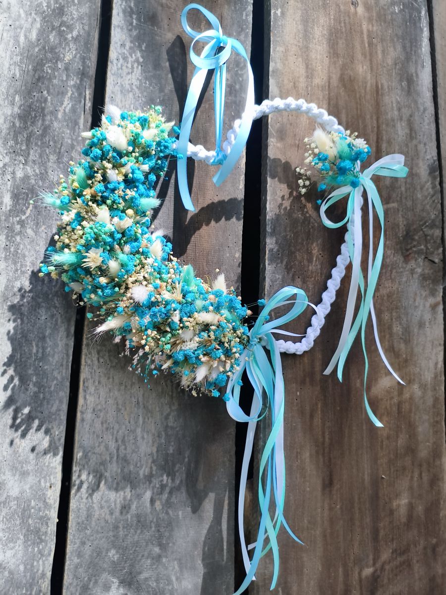 Makramowa zawieszka w kształcie serca " Serce oceanu" - DeasyArt – rękodzieło Boho, lampiony & dekoracje handmade