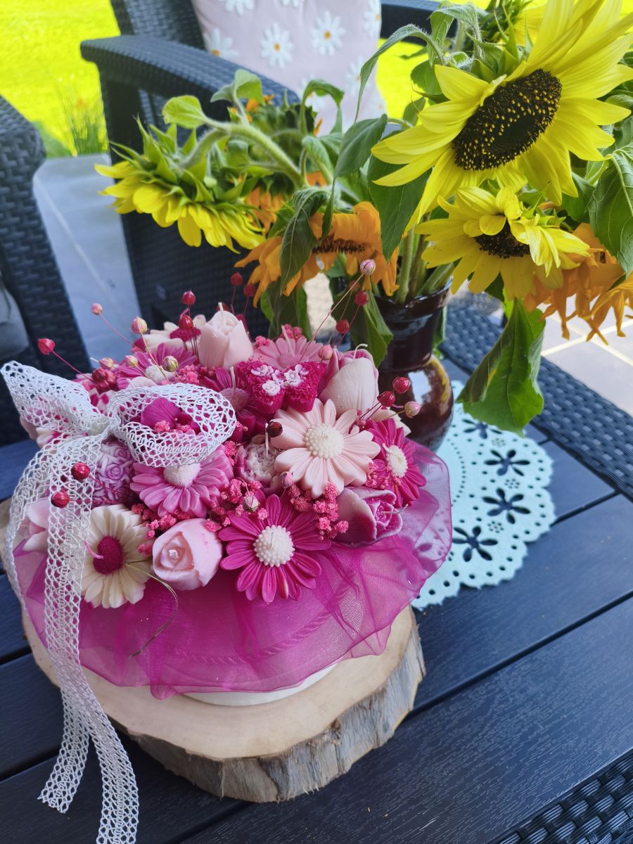 Flower Whisper –  Candle Box  z Naturalnego Wosku Sojowego - DeasyArt – rękodzieło Boho, lampiony & dekoracje handmade
