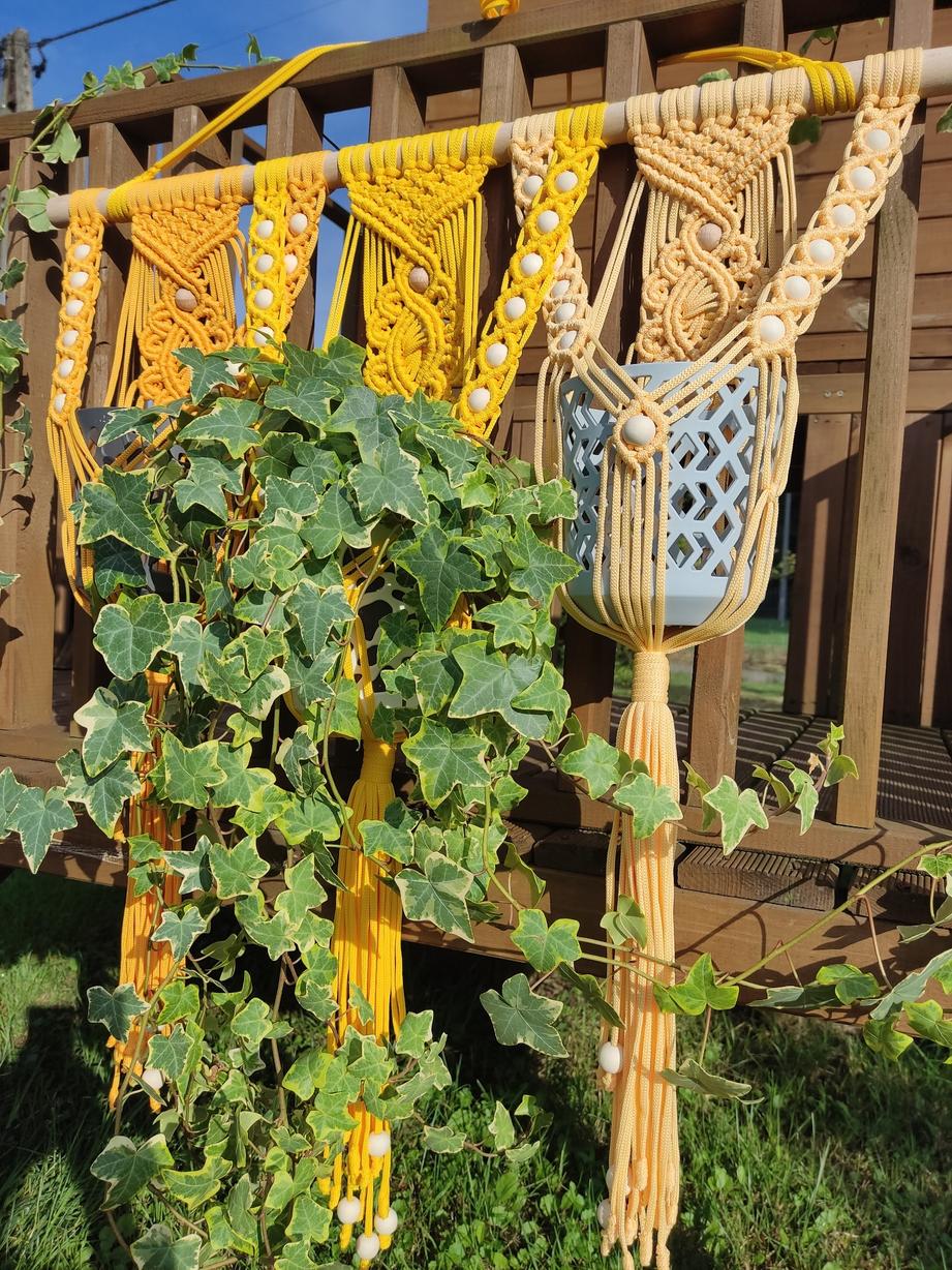 Kwietnik naścienny SŁONECZNY OGRÓD BOHO - DeasyArt – rękodzieło Boho, lampiony & dekoracje handmade