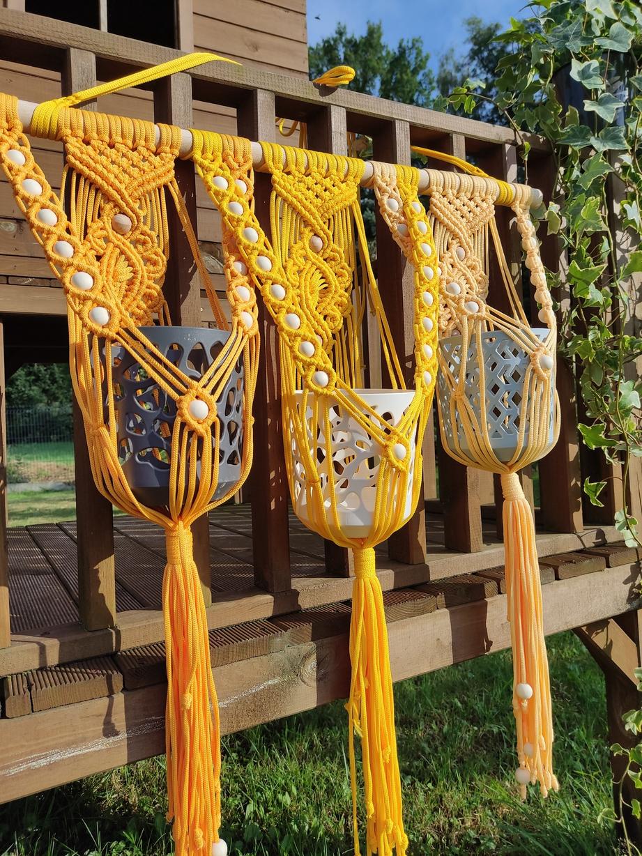 Kwietnik naścienny SŁONECZNY OGRÓD BOHO - DeasyArt – rękodzieło Boho, lampiony & dekoracje handmade