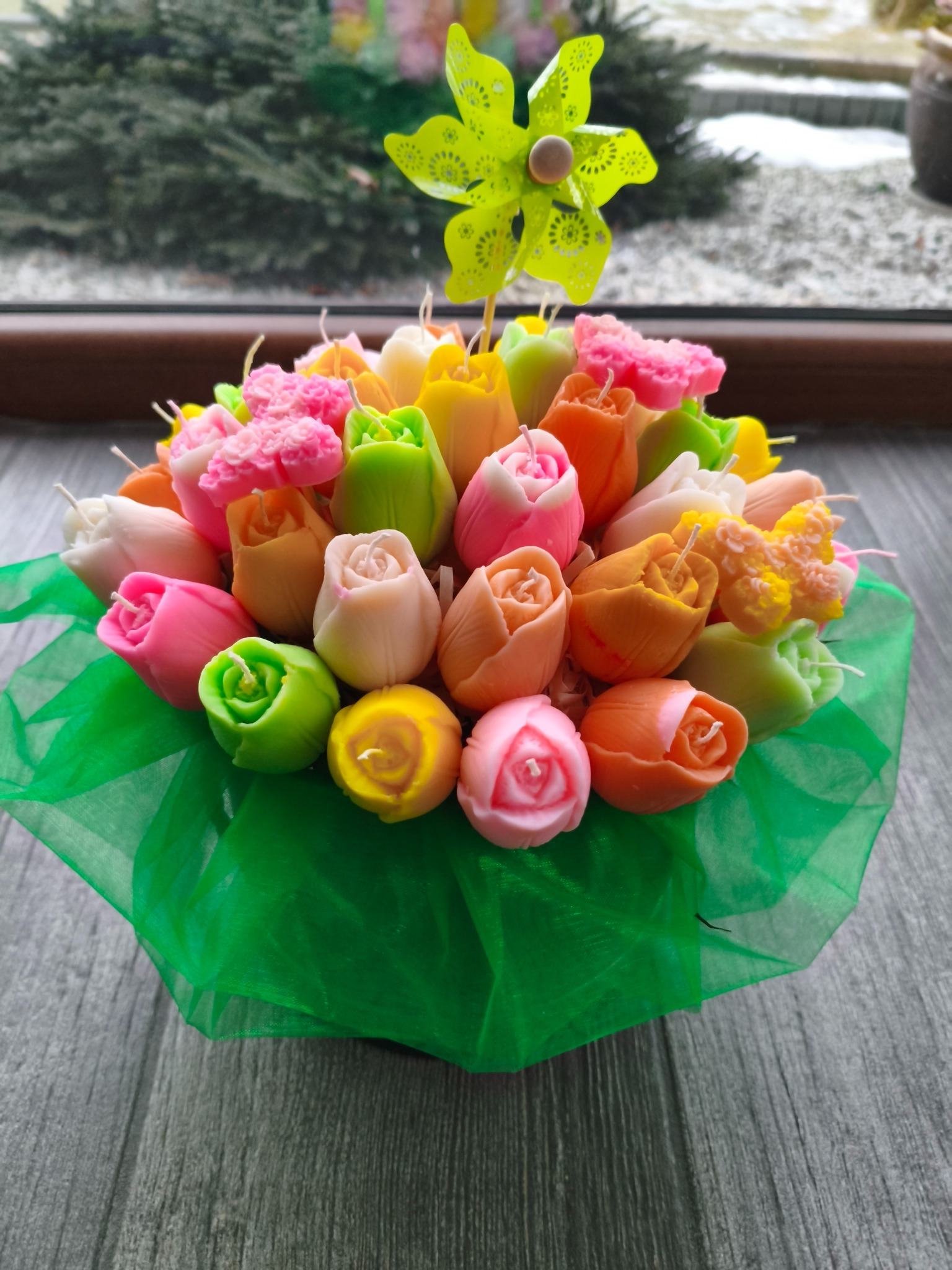 Box wiosennych tulipanów z naturalnych świec sojowych z aromatem - DeasyArt – rękodzieło Boho, lampiony & dekoracje handmade
