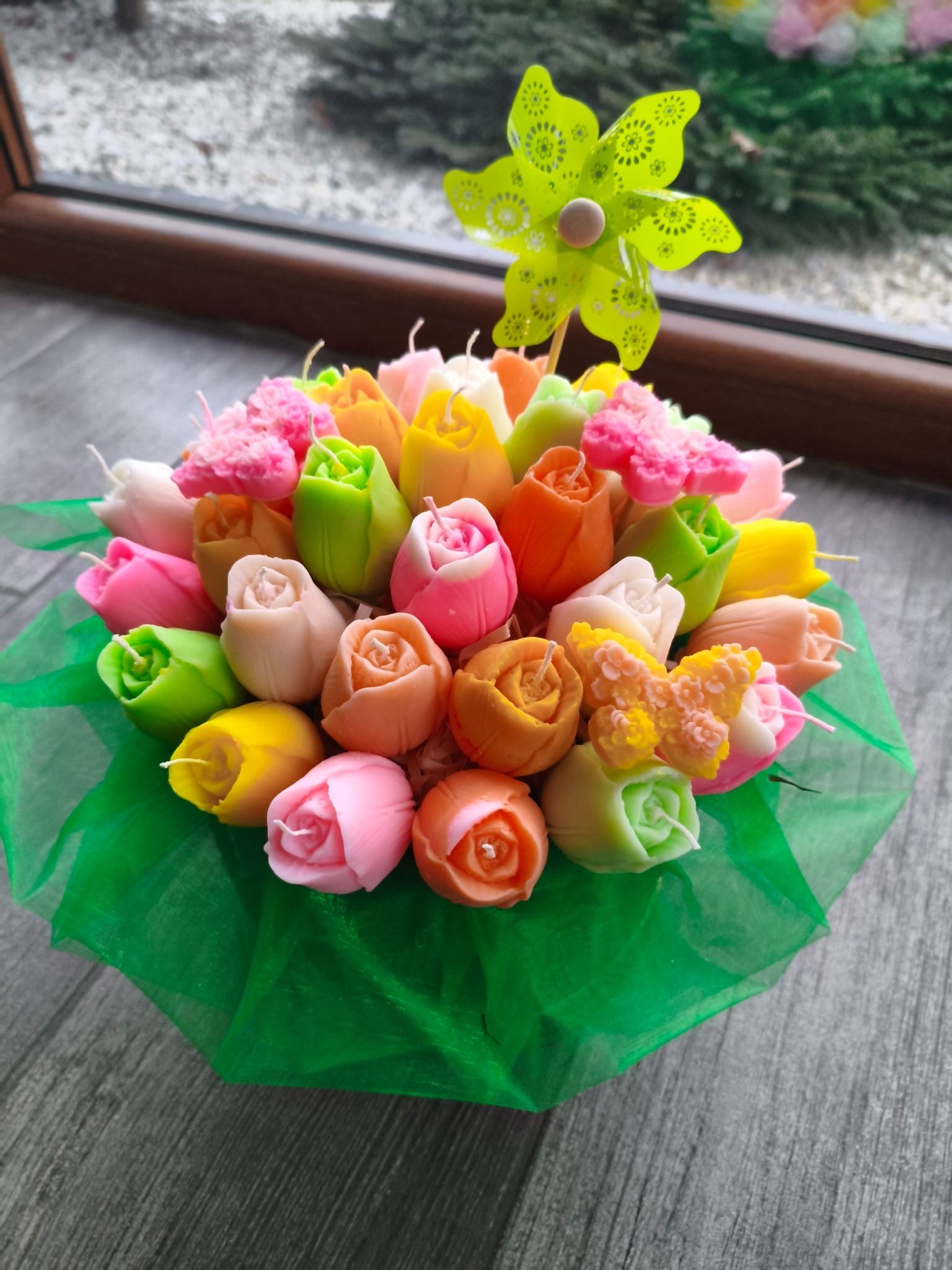 Box wiosennych tulipanów z naturalnych świec sojowych z aromatem - DeasyArt – rękodzieło Boho, lampiony & dekoracje handmade