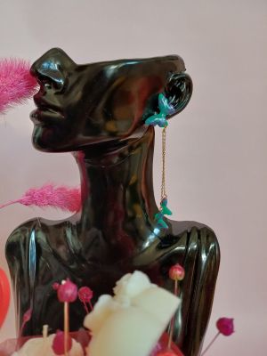 Kolczyki z glinki polimerowej termoutwardzalnej MOTYLE - DeasyArt – rękodzieło Boho, lampiony & dekoracje handmade