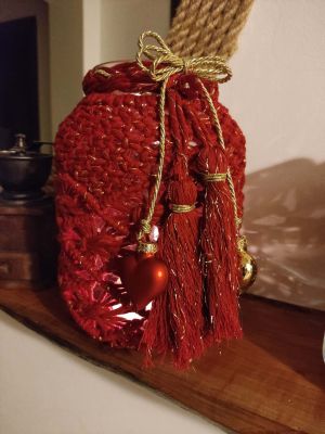 Świąteczny lampion RED BOHO HEART - DeasyArt – rękodzieło Boho, lampiony & dekoracje handmade