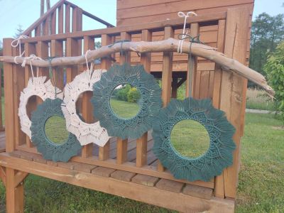 Lustro z mandalą LEŚNE ODBICIE  - DeasyArt – rękodzieło Boho, lampiony & dekoracje handmade