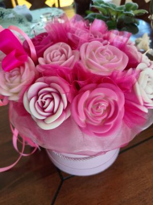 Candle Flower box XXL RÓŻE - DeasyArt – rękodzieło Boho, lampiony & dekoracje handmade