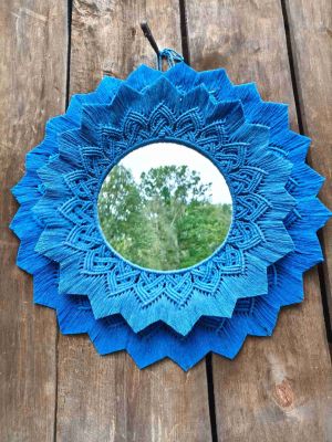 Lustro z mandalą OCEANICZNA HARMONIA  - DeasyArt – rękodzieło Boho, lampiony & dekoracje handmade