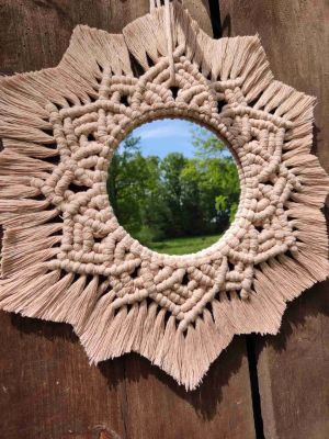 Lustro z mandalą PROMIEŃ SPOKOJU  - DeasyArt – rękodzieło Boho, lampiony & dekoracje handmade