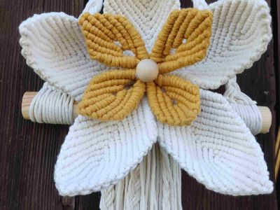 Makramowy KWIAT BOHO - DeasyArt – rękodzieło Boho, lampiony & dekoracje handmade