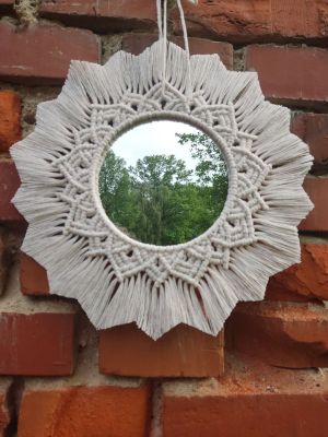 Lustro z mandalą DOTYK NATURY  - DeasyArt – rękodzieło Boho, lampiony & dekoracje handmade