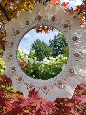 Lustro z mandalą BOHO SUNLIGHT - DeasyArt – rękodzieło Boho, lampiony & dekoracje handmade