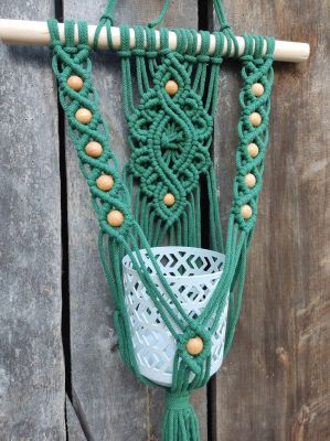 Kwietnik naścienny ZIELONA HARMONIA  - DeasyArt – rękodzieło Boho, lampiony & dekoracje handmade