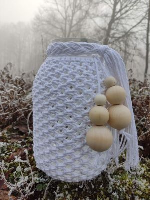Lampion Boho ŚNIEŻKA - DeasyArt – rękodzieło Boho, lampiony & dekoracje handmade