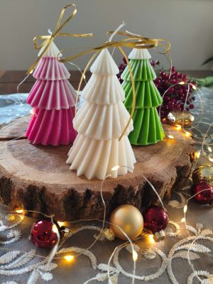 Świeca świąteczna sojowa CHOINKA NATURALNA  - DeasyArt – rękodzieło Boho, lampiony & dekoracje handmade