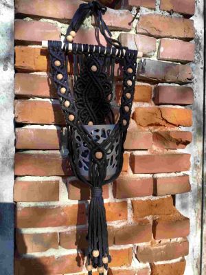 Kwietnik naścienny BLACK - DeasyArt – rękodzieło Boho, lampiony & dekoracje handmade