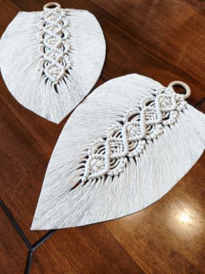 Makramowe LIŚCIE BOHO - DeasyArt – rękodzieło Boho, lampiony & dekoracje handmade