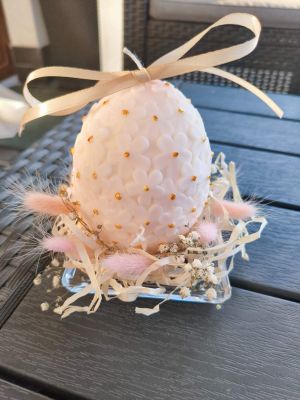 Wielkanocna świeca z wosku sojowego z aromatem - DeasyArt – rękodzieło Boho, lampiony & dekoracje handmade