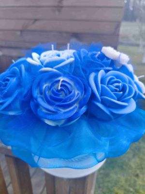 Duży box róż wykonany z naturalnych świec sojowych z aromatem - DeasyArt – rękodzieło Boho, lampiony & dekoracje handmade