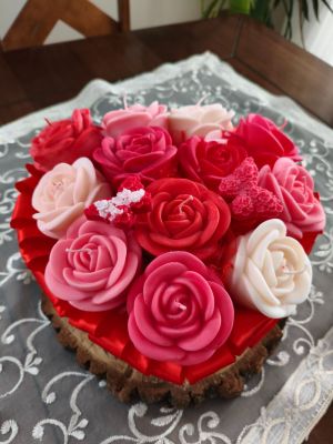 Candle Flower box XL wykonany z naturalnych świec sojowych z aromatem kwiatowym i nutką maliny - DeasyArt – rękodzieło Boho, lampiony & dekoracje handmade