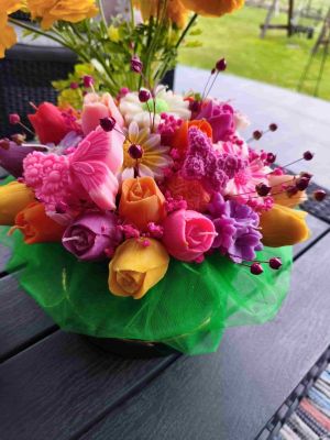 Candle flower box XL wykonany z naturalnych świec sojowych z aromatem - DeasyArt – rękodzieło Boho, lampiony & dekoracje handmade