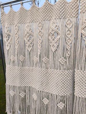 Makramowa zazdrostka do okna w stylu Boho 70 cm x 110 cm - DeasyArt – rękodzieło Boho, lampiony & dekoracje handmade