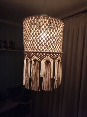 Makramowy abażur MAKRAMOWY UROK  - DeasyArt – rękodzieło Boho, lampiony & dekoracje handmade